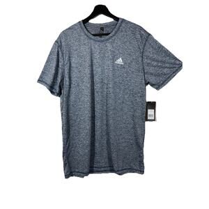 Adidas Men's Tech Tee Short Sleeve Sports Training Shirt Gray Space Dye Crew L